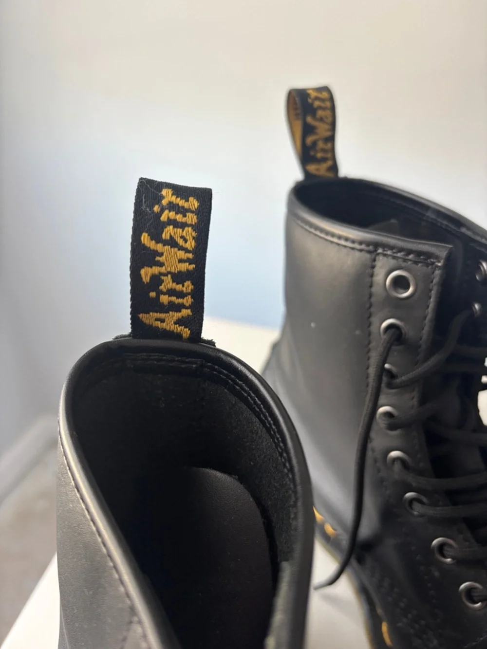 Black Leather Lace-Up Combat Boots - Dr. Martens - Picture 3 of 5